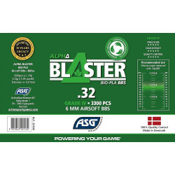 ASG Alpha Blaster PLA Airsoft BBs 0.32g - 3300 Biodegradable Pellets 5.95mm