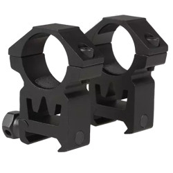 Black Eagle 2-Piece 25mm Optic Mount - RIS/Picatinny High Mount - Matte Black Aluminum
