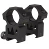 Black Eagle 2-Piece 25mm Optic Mount - RIS/Picatinny High Mount - Matte Black Aluminum