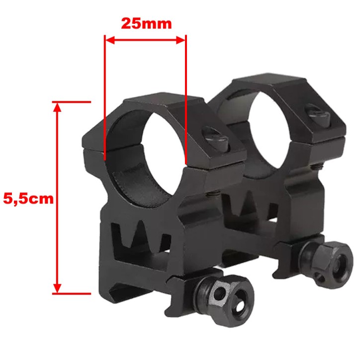 Black Eagle 25mm RIS Rail Optic Mount (2-Pack)