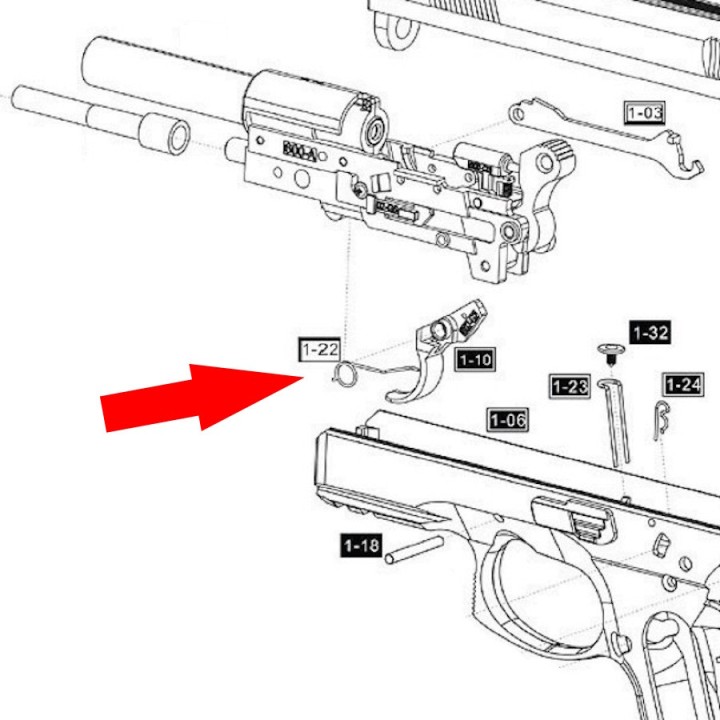 ASG 15564 CZ75D TRIGGER SPRING - PART 1-22