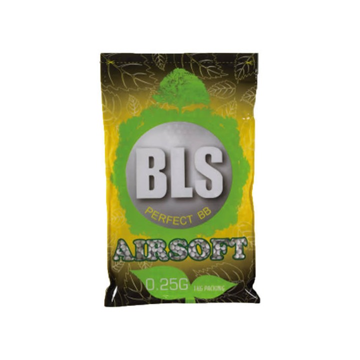 BLS BIO Airsoft Pellets 0.25g, 4000 BBs (Bag) - Black