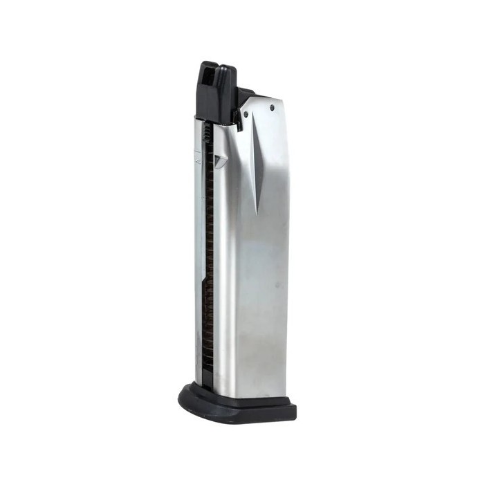 25 BBs 6mm Green Gas Magazine for XDM 4.5 Airsoft GBB - Silver - Springfield Armory / Cybergun