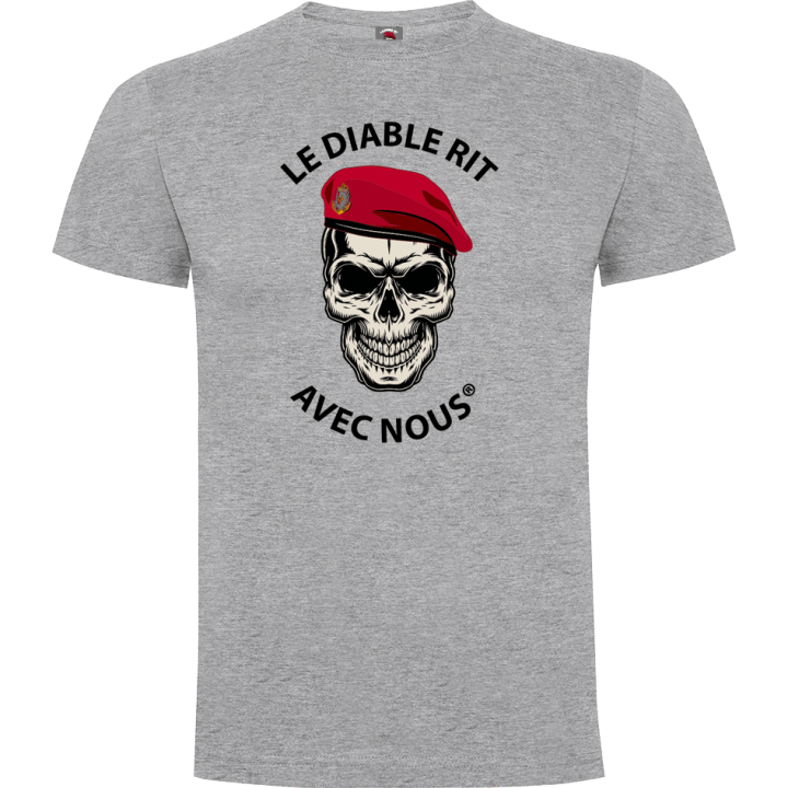 Tee shirt le diable rit avec nous Colo - Gris