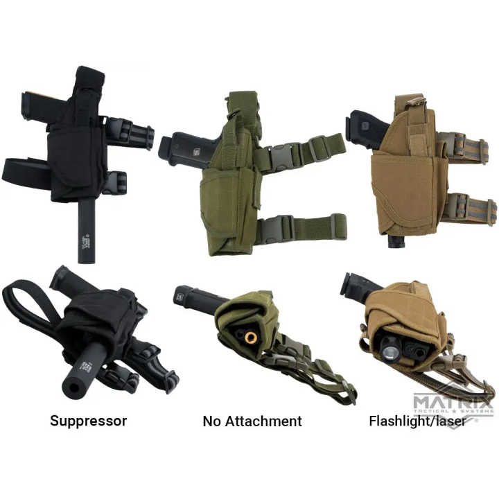 Holster de cuisse universel tactique Tornado pour gaucher - Digital Desert - Matrix