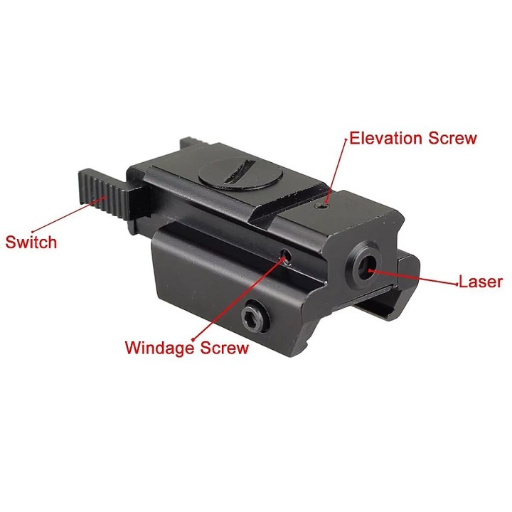Pointeur laser tactique airsoft Black Eagle portée 50 m faisceau rouge