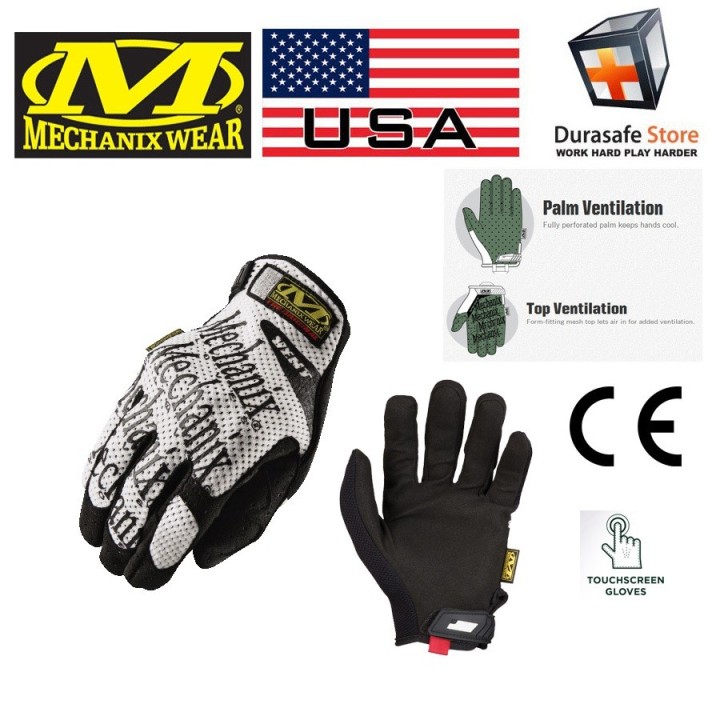 Gants Mechanix Original Vent Blanc Taille L (MGV-00) | Airsoft