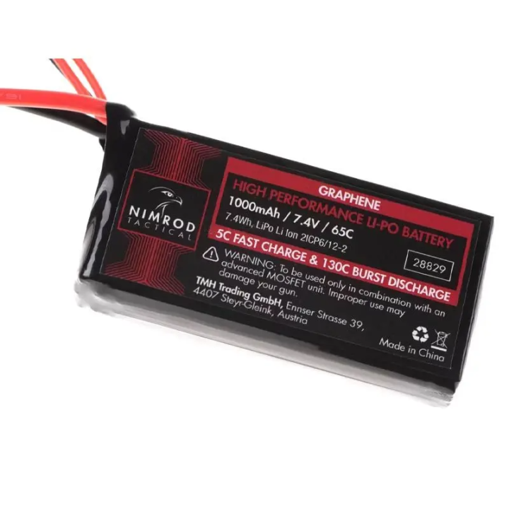 Batterie LiPo Stick 7.4V 1000mAh 65C Graphène T-Plug | Nimrod