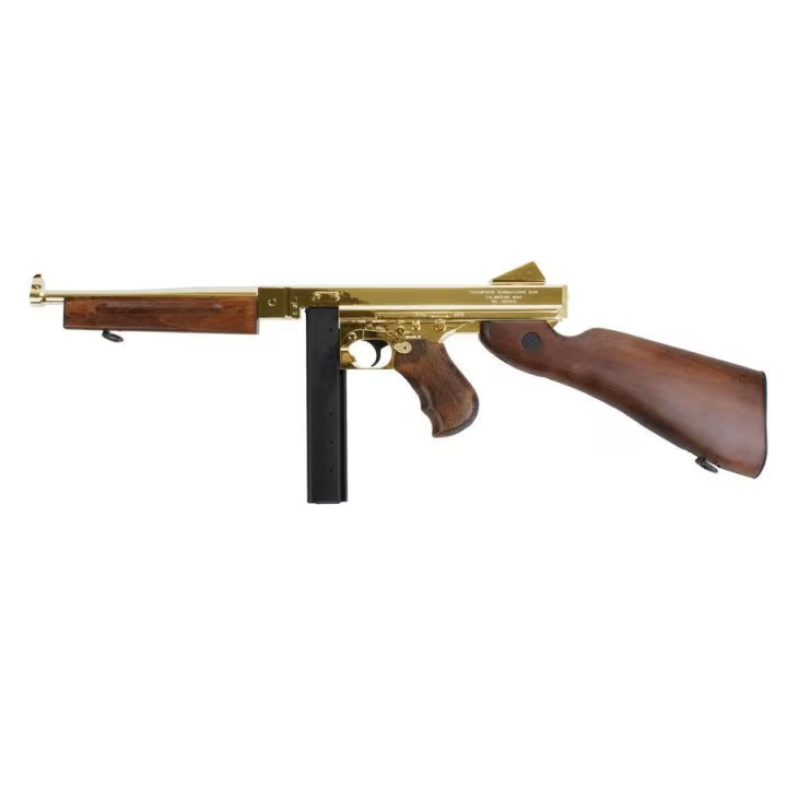 Thompson M1A1 Military AEG - Gold & Bois véritable - Cybergun / King Arms