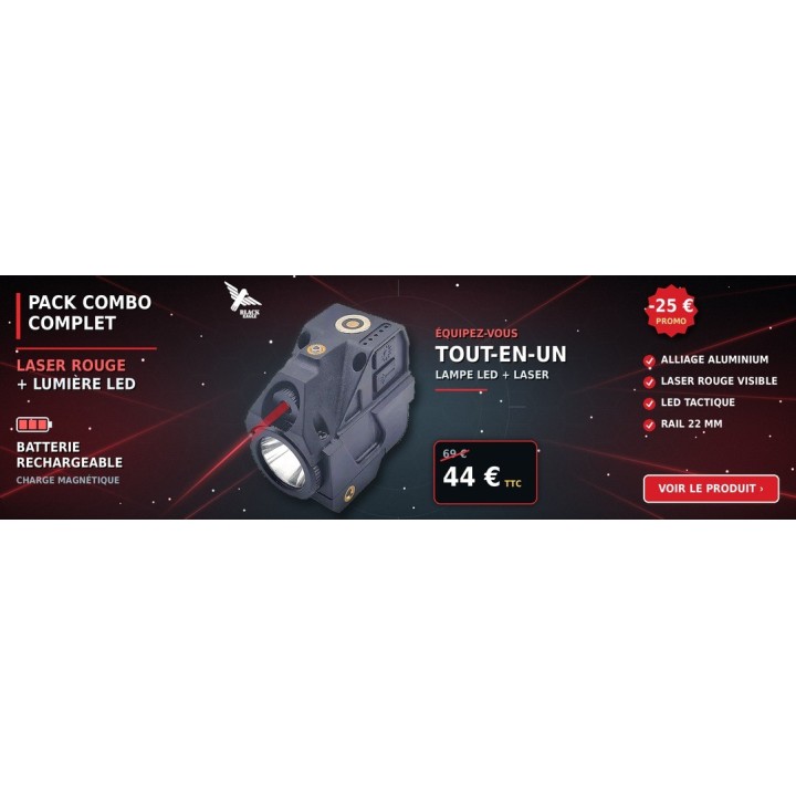 Port de charge magnétique et câble USB-A de la lampe laser Black Eagle