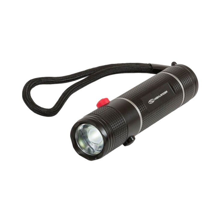 Lampe torche Hawkeye (260 lumens) avec lumière rouge/blanche - Noir - Highlander Outdoor