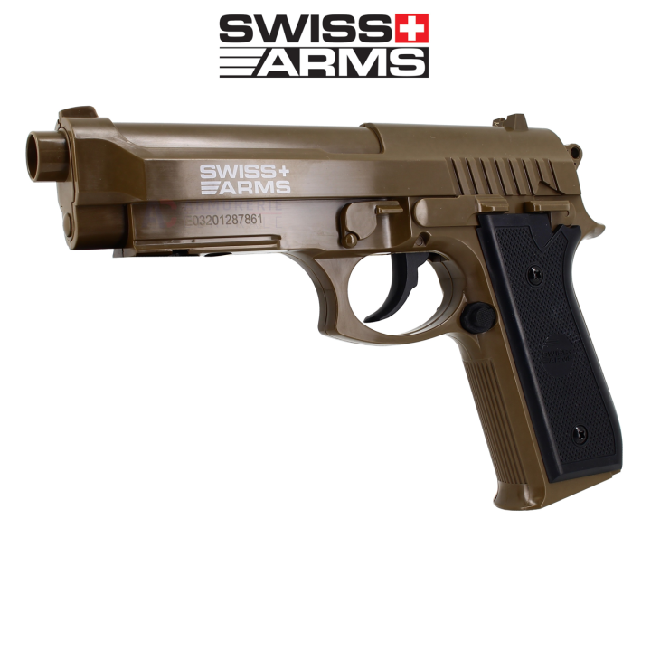 Pistolet CO2 Swiss Arms PT92 Tan semi-auto